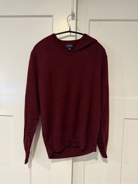 J Crew Merino Blend Men’s V-Neck Sweater - Burgundy